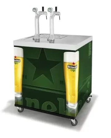 Mobiel taptafel, 2 tap kranen zonder spoelbak